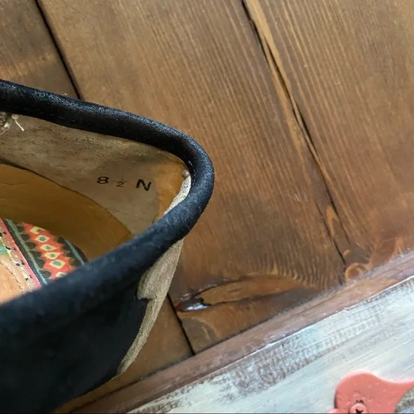 Aztec Western Boho Suede Hush Puppies Loafers Sz 8.5 - Picture 7 of 12